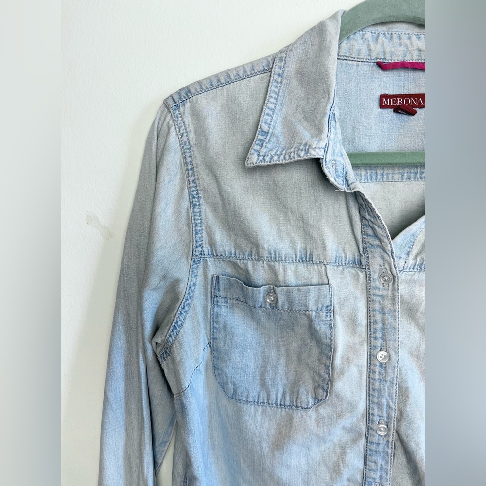 Merona Casual Light Blue Button Down Shirt - Picture 4 of 6